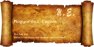 Mogyorósi Emese névjegykártya